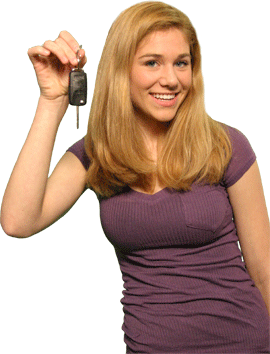 Teen girl holding keys
