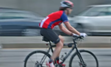 man riding a bike