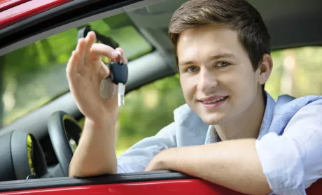 teen driver with keys